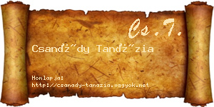 Csanády Tanázia névjegykártya